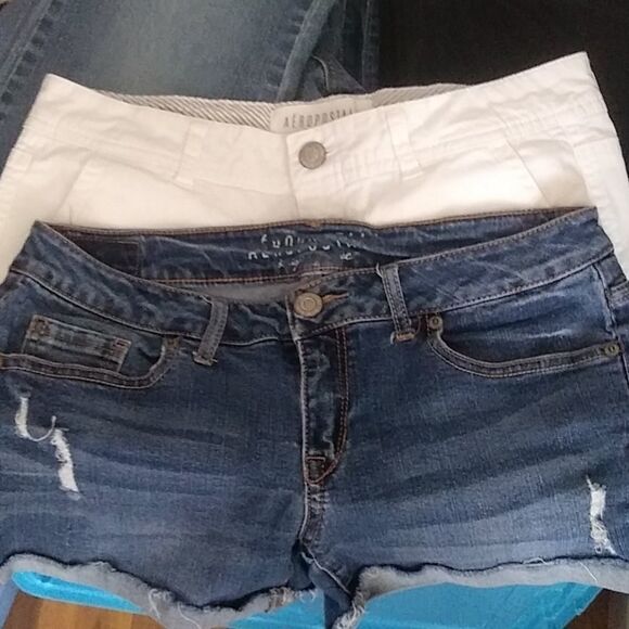 2- pair Aeropostal Jean shorts sz6 - Picture 1 of 6
